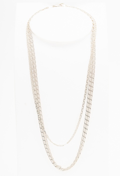 Lote com 3 cordões em prata 925 diferentes / Tam: 2 de 48cm 1 de 40cm / peso: 18grs