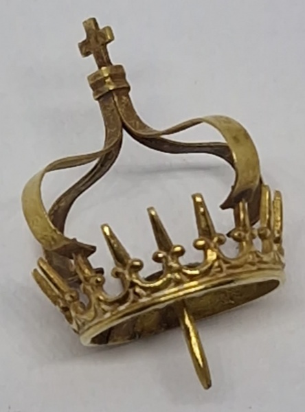 Coroa em ouro 18KLt para imagem sacra / Tam: 3cm / Peso: 2gr