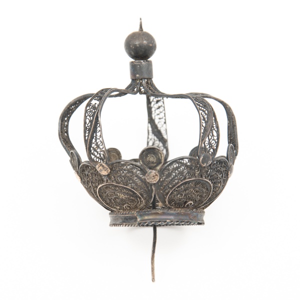 Antiga Coroa em Filigrana de prata Portuguesa - Peça para estátuas religiosas / Tam: 7 x 3cm / Peso:27gr