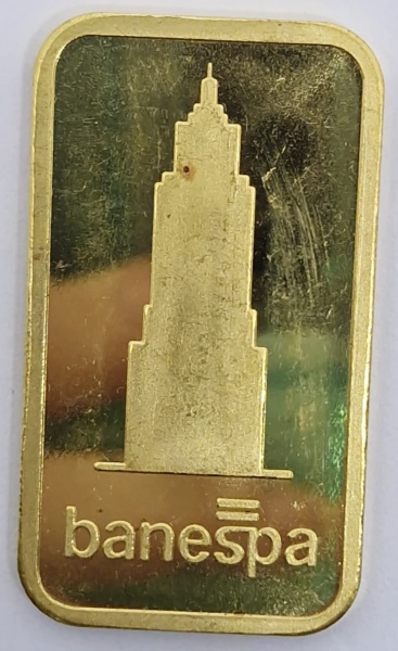 Barra em ouro puro 999- Banespa / 50 gr