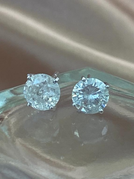 Joias . BRINCO SOLITÁRIO, ETERNNO, EM OURO BRANCO, 18K, SOLITÁRIO, DIAMANTE, ...