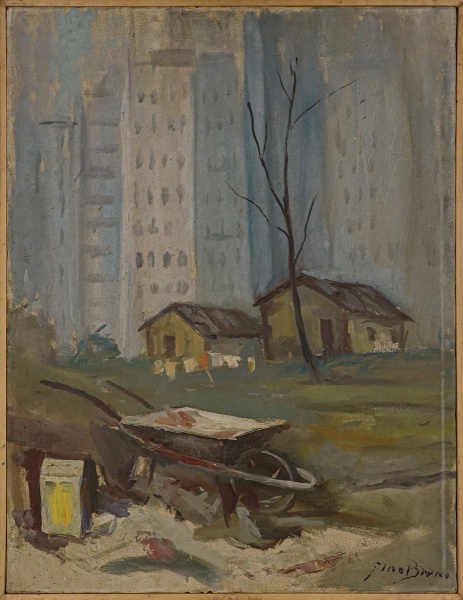 Arte . 8548 GINO BRUNO - PINTURA ÓLEO SOBRE TELA - TIPO DA ASSINATURA: FEITA A MÃO - ...