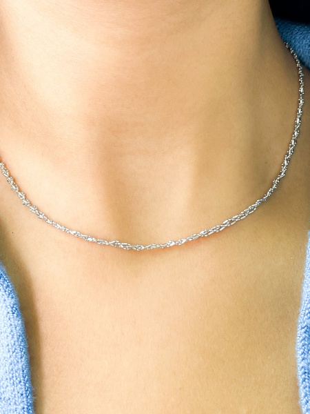 Joias . COLAR, EM OURO BRANCO, 18K, TAMANHO: 40CM, ELO: ..., PESO: 3,83 gr |REF: M12566
