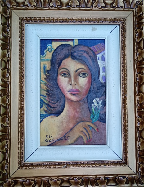 Arte . EMILIANO DI CAVALCANTI, óleo sobre tela colado em cartão. "Mulata", ...