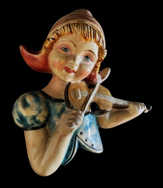 Joias . Duas antigas esculturas Portuguesas em gesso pintado e foto 5