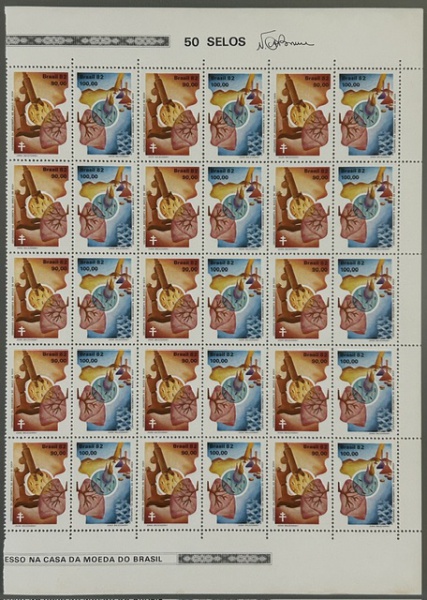 Joias . Regular 329 Bloco de 20 Selos 100 Réis RHM 150 UF'S foto 8