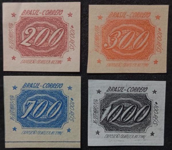 Joias . Brasil 1938 Bloco B01 com 10 selos de 400 réis. Primeir foto 3