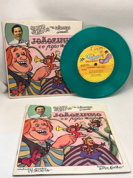 Raro Disco Compacto Silvio Santos - JOÃOZINHO E O FEIJÃO MAGICO -acompanha o Livro original - ano 1976 - ótimo estado