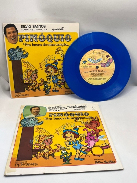 Raro Disco Compacto Silvio Santos - PINOQUIO EM BUSCA DE UMA CANÇÃO - acompanha o Livro original - ano 1976 - ótimo estado