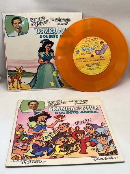 Raro Disco Compacto Silvio Santos - BRANCA DE NEVE E OS SETE ANÕES - acompanha o Livro original - ano 1976 - ótimo estado