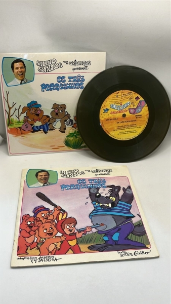 Raro Disco Compacto Silvio Santos - OS 3 PORQUINHOS - acompanha o Livro original - ano 1976 - ótimo estado