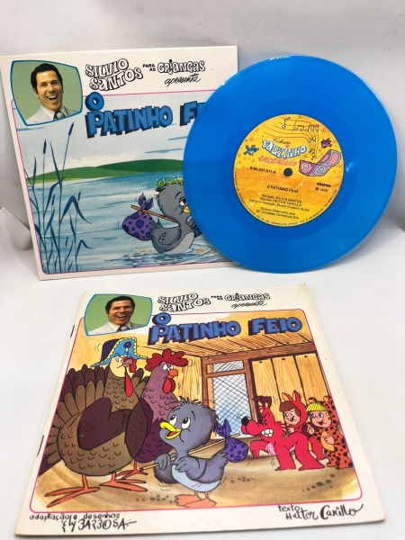 Raro Disco Compacto Silvio Santos - O PATINHO FEIO - acompanha o Livro original - ano 1976 - ótimo estado