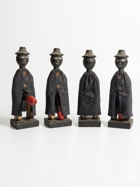 Boneco de madeira safado - puxa a cordinha ele fica exitado - 22cm