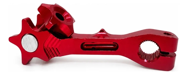 Esticador de Corrente para Motocicleta com Roldana Dentada da Marca Tenge Modelo TF-2260, Fabricado em Alumínio Anodizado Vermelho de Alta Resistência. Peça Esportiva para Ajuste e Tensão de Relação c