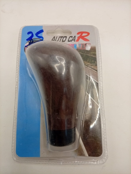 Manopla de Câmbio Automotivo Auto Car com Acabamento Imitação de Madeira Escura, Acompanha Quatro Adaptadores Universais de Borracha para Instalação, Produto Novo Lacrado na Embalagem Original.