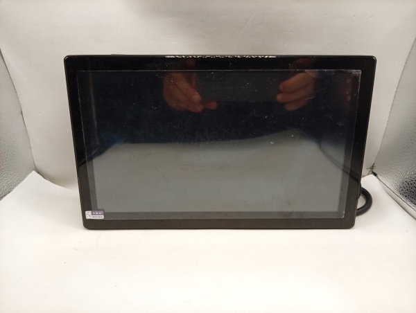 Tela Monitor Automotivo Auxiliar de Vídeo em Plástico Preto com Chicote de Cabos Integrado, Equipamento para Conexão de Câmeras e Sistema de Segurança Veicular. Item Apresentando Furação Traseira para