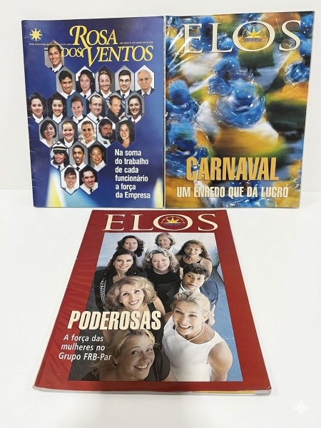 Lote de Revistas Corporativas - Fundação Ruben Berta (Varig). Este conjunto de revistas é composto por publicações internas voltadas para os funcionários e colaboradores do grupo FRB-Par e da icônica