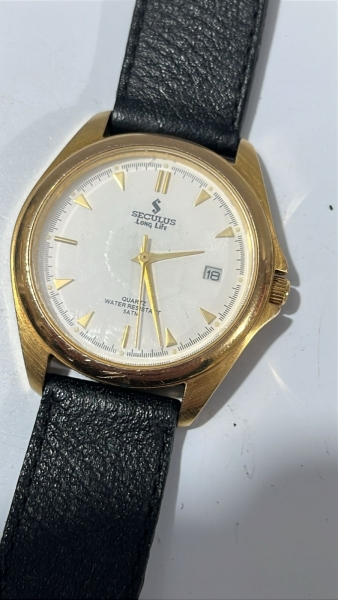 Relógio Masculino Seculus Vintage Mostrador Branco - funcionamento ok
