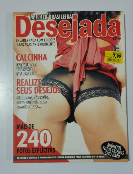 Revista Mulher Brasileira Desejada Extra Encadernada com Edições Anteriores, Contém Mais de 240 Fotos Explícitas e Ensaios Sensuais Caseiros, Publicação da Editora Gênero Destinada ao Público Adulto,