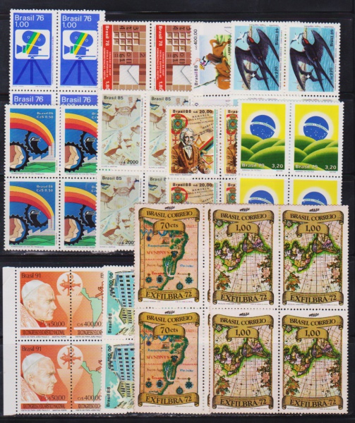 Joias . Brasil - Seleção de 12 quadras de selos comemorativos d foto 4