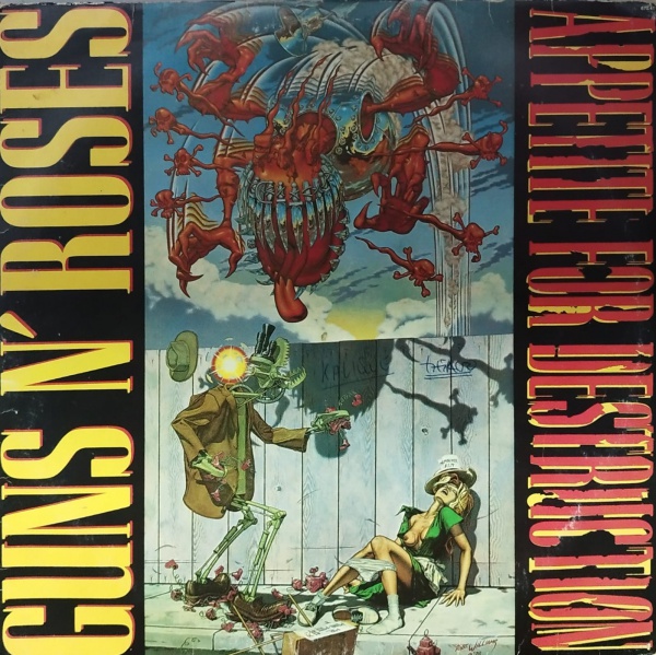 Lote 5 Lp Guns N' Roses, capa simples com encarte, ano 1988, capa com pequenos ... Valor atual: R$ 6