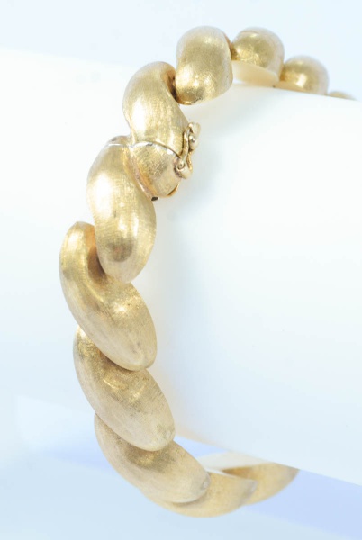 Joias . Pulseira em ouro amarelo 18k modelo italiano 19cm , espessura 1,2cm - peso ...