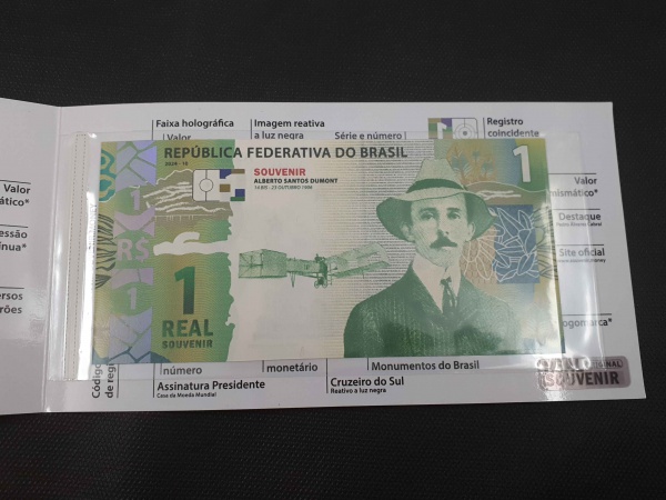 Joias . Brasil, cédula de 10 cruzeiros novos, Santos Dumont, co foto 6