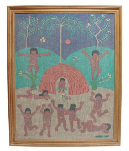 Arte . Quadro OST representando "CASEBRES", moldura em foto 2