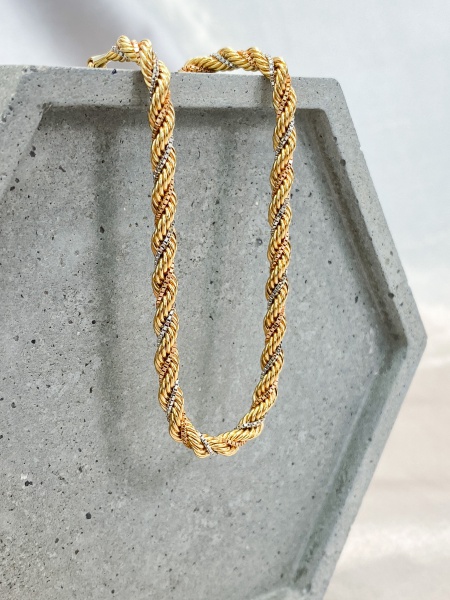 Joias . PULSEIRA, EM OURO AMARELO, BRANCO E ROSE, 18K, JÓIAS SCRAP, TAMANHO: 17cm, ELO: ...
