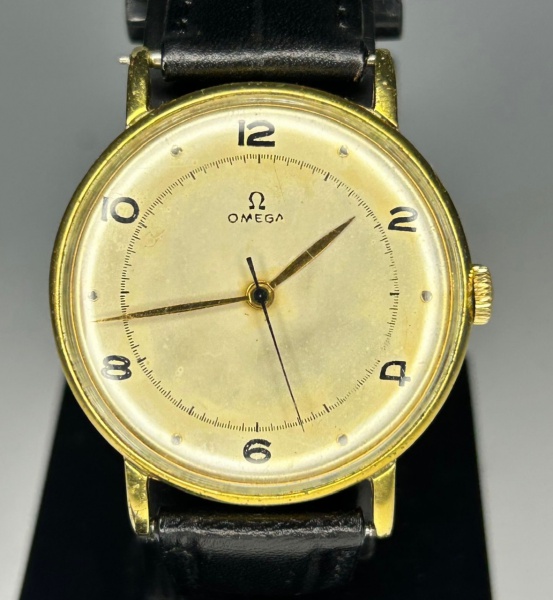 Relogios . Omega - Relógio suíço de pulso movimento à corda com pulseira original em couro ...