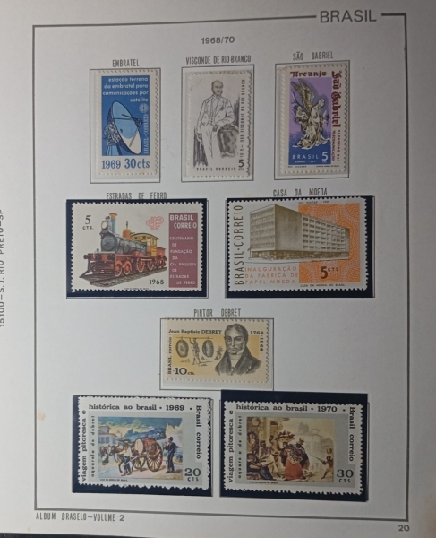 Joias . Brasil, página de coleção com selos fixados com proteto foto 8