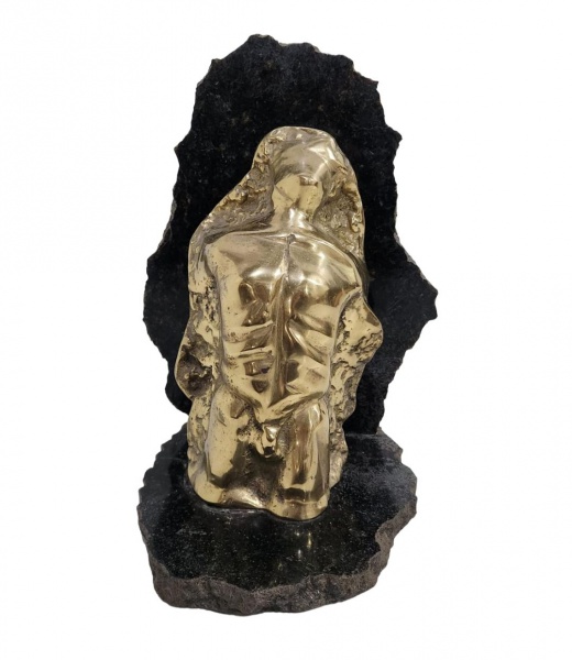 Joias . Escultura e base de castiçal em bronze,de excelente fun foto 3