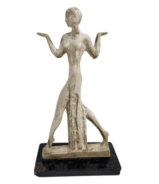 Joias . Escultura e base de castiçal em bronze,de excelente fun foto 5
