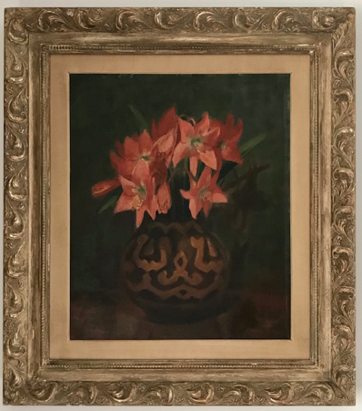 Arte . ANITA MALFATTI (1889-1964),Vaso de Flores e Lírios Vermelhos, Óleo sobre tela, ...