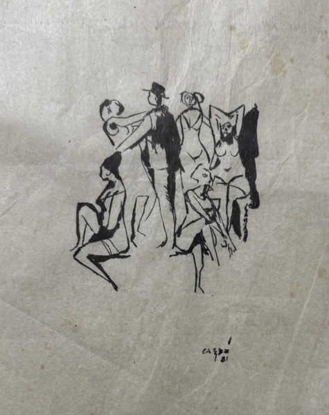 Arte . Carlos Scliar - Natureza Morta - Vinil e Colagem Encera foto 7