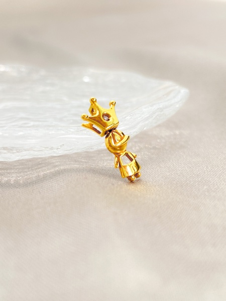PINGENTE, EM OURO AMARELO, 18K, TAMANHO: 1,8, PESO: 0.9 gr, DIAMANTES: 1x 0,003 - I2-k, TOTAL DE : 0,003 CT | REF: T13737 | REF:T13737