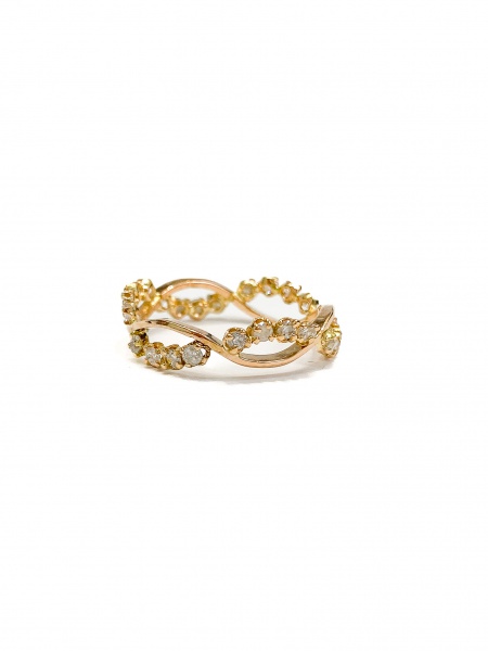ANEL, EM OURO AMARELO, 18K, DIAMANTE, JÓIAS SCRAP, ARO: 16, PESO: 1.82 gr, LAPIDAÇÃO: BRILHANTE, DIAMANTES: 24X 0,024 - I3 - L, TOTAL DE : 0,57 CT | REF: T13037 | REF:T13037