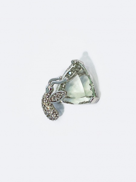 PINGENTE, MONTE CARLO, EM OURO BRANCO, 18K, DIAMANTE, NÃO DEFINIDO, TAMANHO: 1,5CM, PESO: 2.36 gr, LAPIDAÇÃO: 8/8, DIAMANTES: 36X 0,002 - SI2 -K , TOTAL DE : 0.072 CT, PEDRA COLORIDA: Espinelio | REF: