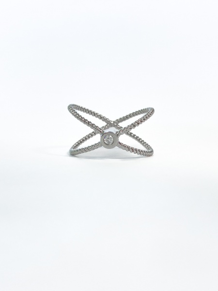 ANEL, EM OURO BRANCO, 18K, DIAMANTE, ARO: 20, PESO: 2.33 gr, LAPIDAÇÃO: BRILHANTE, DIAMANTES: 1X 0,054 - I1 - K , TOTAL DE : 0.054 CT | REF: T12665 | REF:T12665