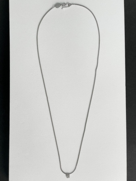 PONTO DE LUZ, LISHT, EM OURO BRANCO, 18K, DIAMANTE, TAMANHO: 38 CM, ELO: RABO DE RATO, PESO: 3.6 gr, DIAMANTES: 1X 0,11 - SI1 - L, TOTAL DE : 0.11 CT | REF: T12485 | REF:T12485