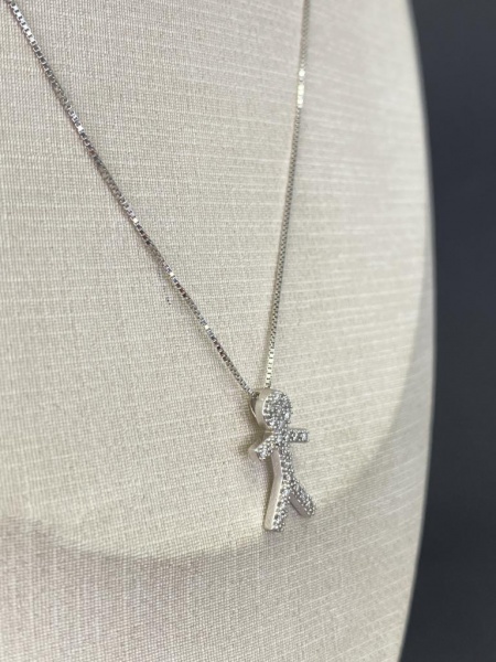 COLAR, VIVARA, EM OURO BRANCO, 18K, DIAMANTE, TAMANHO: 40CM, PESO: 2.4 gr, DIAMANTES: 22X 0,005, TOTAL DE : 0.11 CT | REF: M11493 | REF:M11493
