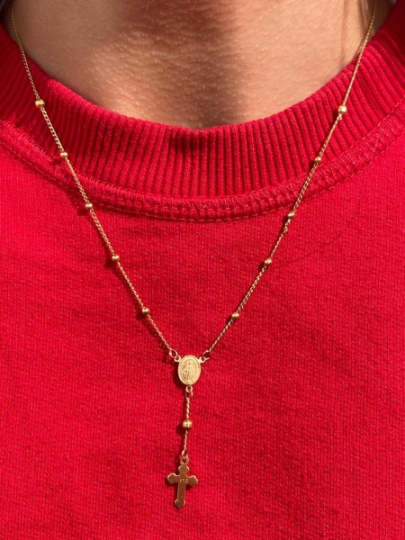 COLAR, TERÇO, EM OURO AMARELO, 18K, TAMANHO: 43CM, ELO: GRUMET, PESO: 3.3 gr | REF: T9958 | REF:T9958
