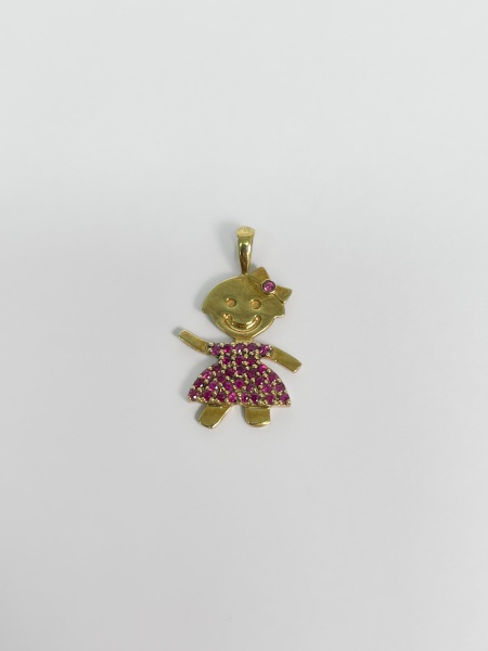 PINGENTE, MONTE CARLO, EM OURO AMARELO, 18K, RUBI, TAMANHO: 2,0CM, PESO: 1.6 gr | REF: T9524 | REF:T9524