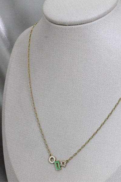 COLAR, EM OURO AMARELO, 18K, DIAMANTE, TAMANHO: 41CM, ELO: CADEADO, PESO: 2.8 gr, DIAMANTES: 8X 0,008, TOTAL DE : 0.064 CT | REF: T9514 | REF:T9514