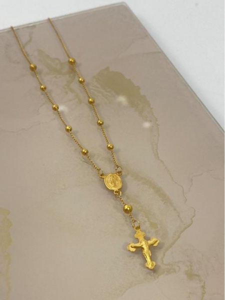 COLAR, TERÇO, EM OURO AMARELO, 18K, TAMANHO: 42CM, ELO: GRUMET, PESO: 2.7 gr | REF: T9296 | REF:T9296