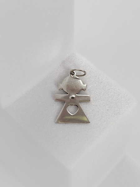 PINGENTE, EM OURO BRANCO, 18K, MENINA, TAMANHO: 1,5CM, PESO: 0.5 gr | REF: T8760 | REF:T8760