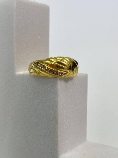 ANEL, EM OURO AMARELO, 18K, DIAMANTE, ARO: 19,5, PESO: 4 gr, DIAMANTES: 7X 0,003, TOTAL DE : 0.021 CT | REF: T8748 | REF:T8748