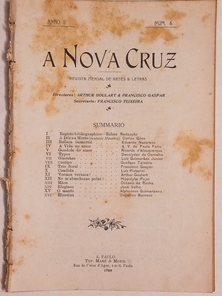 Arte . A Jacy, Revista Mensal - Itapetininga 1899 - Anno I, N. foto 1