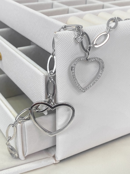 Joias . PULSEIRA, EM OURO BRANCO, 18K, DIAMANTE, TAMANHO: 18,8CM, ELO: ..., PESO: 16.9 ...