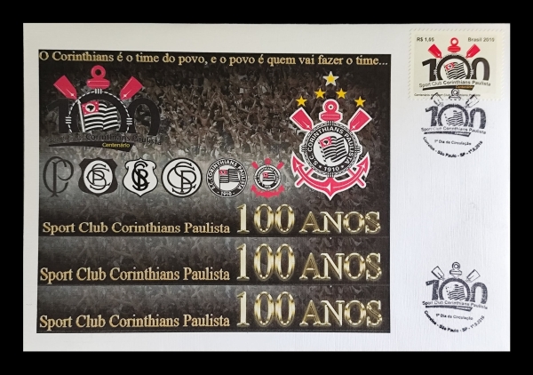 Joias . Centenário do Corinthians (19102010) com evolução dos escudos e multidão ao ...